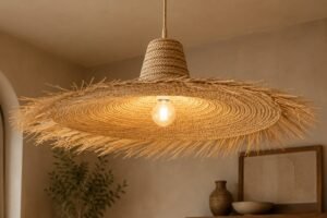 Handmade Moroccan Raffia Pendant Lamp – 100 cm